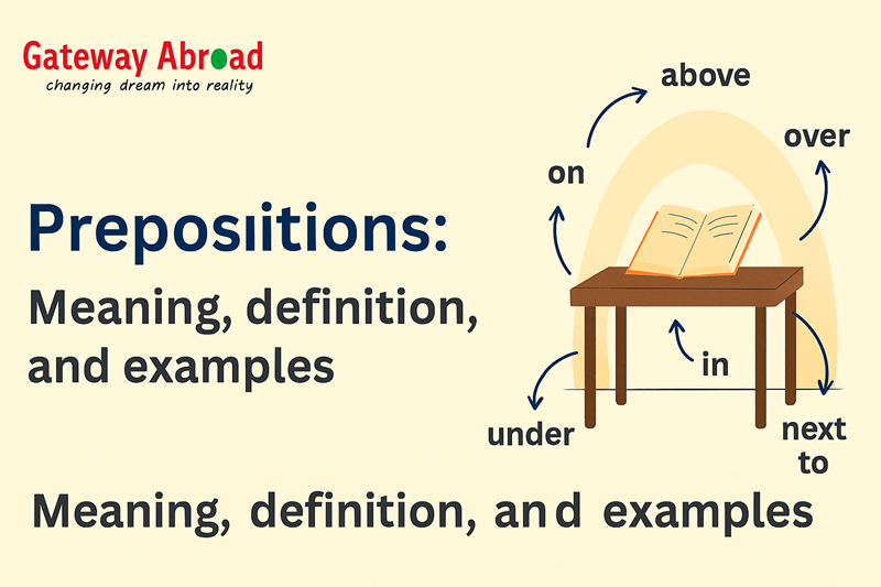 Prepositions: Meaning, definitions, and examples